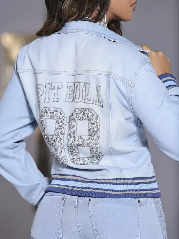 Jaqueta Feminina Conceito Moderna com Bordado Manual Pit Bull Jeans