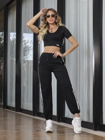 Calça Parachute Confortável Empório Pit Bull com Detalhe Lateral