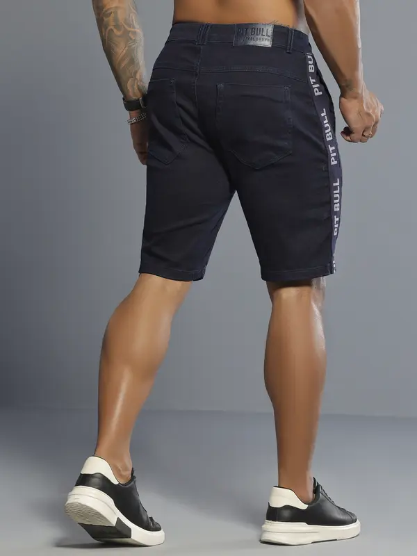 BERMUDA MASCULINA COM ELÁSTICO LATERAL PERSONALIZADO PIT BULL JEANS