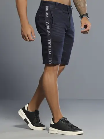 BERMUDA MASCULINA COM ELÁSTICO LATERAL PERSONALIZADO PIT BULL JEANS