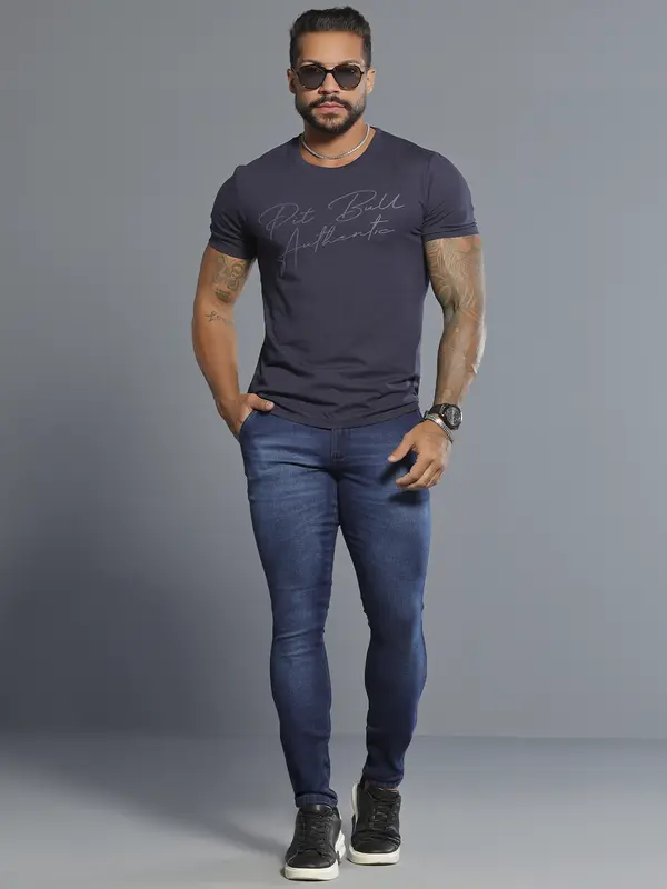 Calça Masculina Pit Bull Jeans Moderna e Estilosa com Elástico no Cós