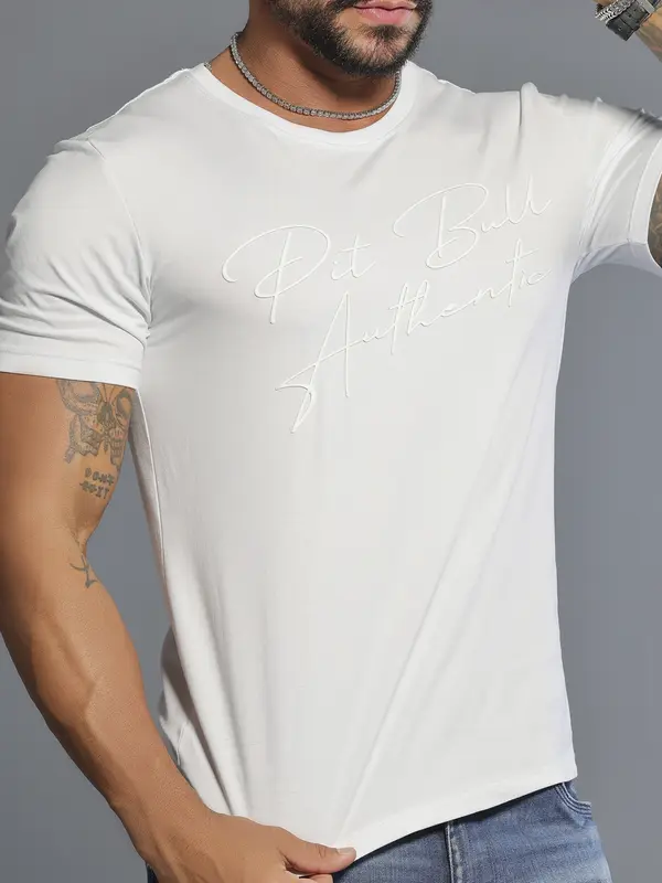 Camiseta Gola O Autêntica e Casual com Logomania Pit Bull Jeans