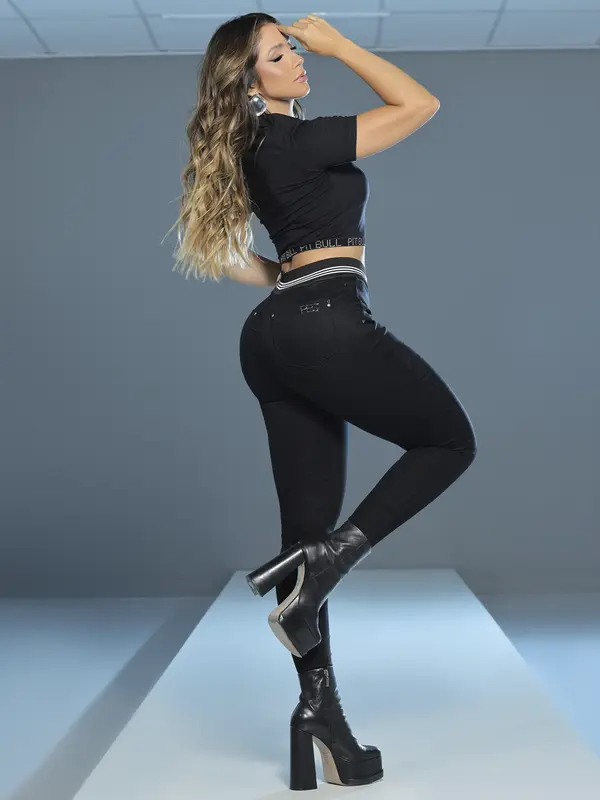 Polo Cropped Modelador com Elástico Personalizado Pit Bull Jeans Luxo