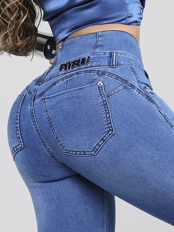 Calça Cintura Perfeita Lavado Médio Pit Bull Jeans Modeladora