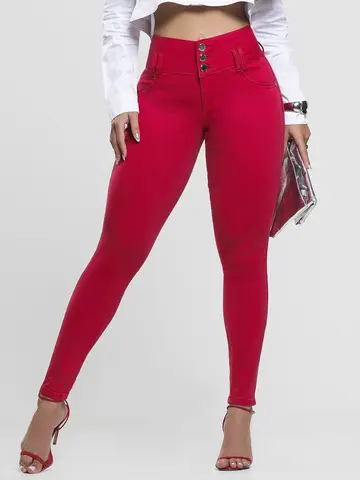 Calça Cós Largo Vermelha Pit Bull Jeans Premium Confortável e Elegante