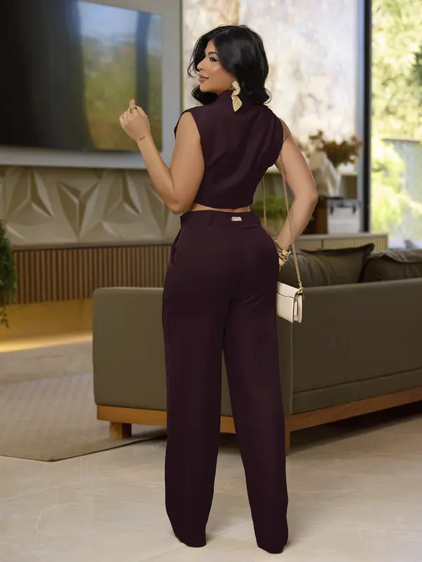 Conjunto Feminino Calça e Camisa Sofisticado e Elegante Empório Pit Bull