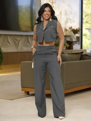 Conjunto Feminino Calça e Camisa Sofisticado e Elegante Empório Pit Bull
