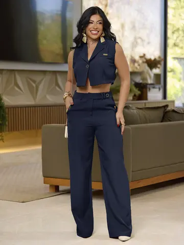 Conjunto Feminino Calça e Camisa Sofisticado e Elegante Empório Pit Bull