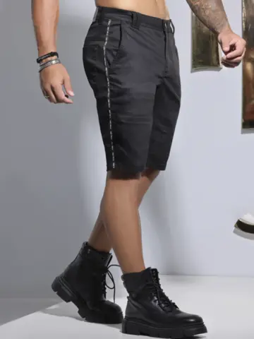 Bermuda Masculina Streetwear com Detalhes na Lateral Pit Bull Jeans Luxo