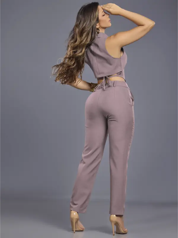 Conjunto Feminino Calça e Colete Elegante Empório Pit Bull