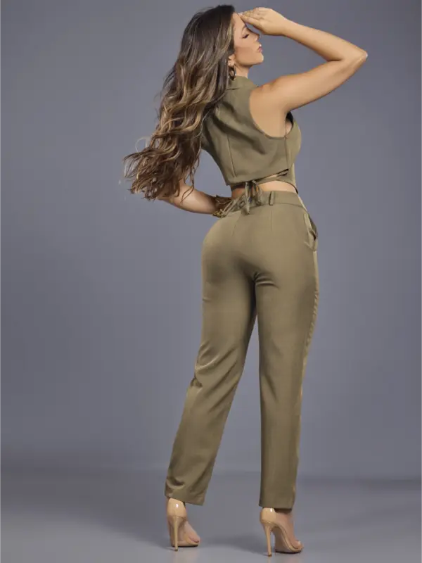 Conjunto Feminino Calça e Colete Elegante Empório Pit Bull