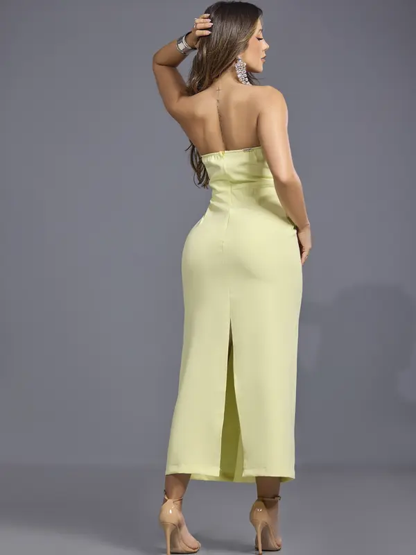 Vestido Midi Modelador Empório Pit Bull Elegante e Refinado