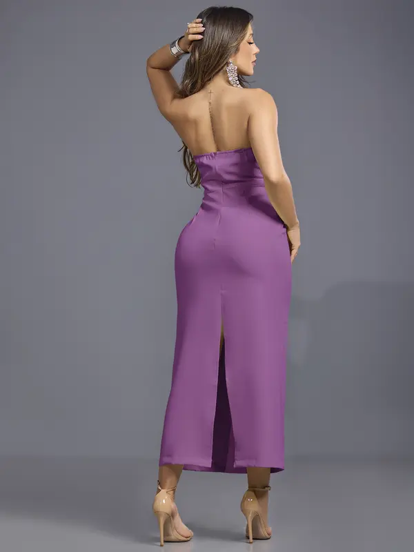 Vestido Midi Modelador Empório Pit Bull Elegante e Refinado