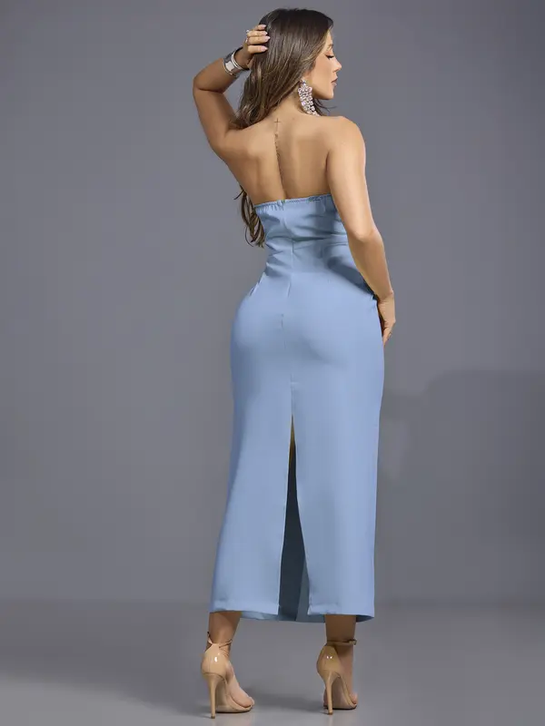 Vestido Midi Modelador Empório Pit Bull Elegante e Refinado