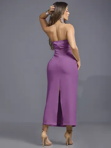 Vestido Midi Modelador Empório Pit Bull Elegante e Refinado