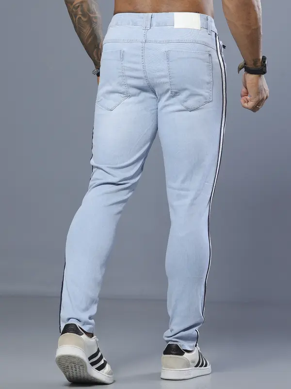 Calça Masculina Clara e Estilosa com Lateral Personalizada Pit Bull Jeans