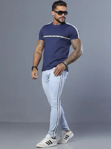Calça Masculina Clara e Estilosa com Lateral Personalizada Pit Bull Jeans