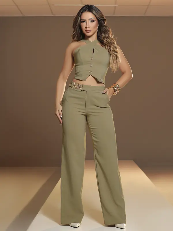 Calça Pantalona Alfaiataria Pit Bull Jeans Elegante e Sofisticada