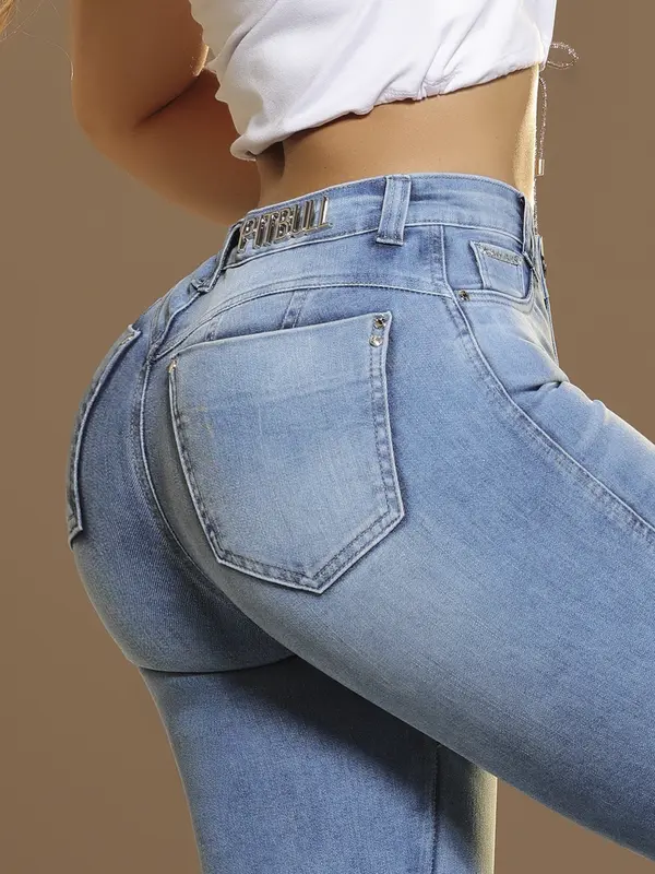 Calça Skinny Hot Pants Cintura Alta com Logomania Pit Bull Jeans