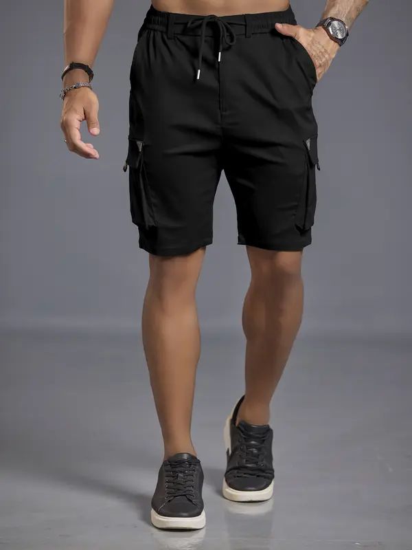 Bermuda Masculina Pit Bull Jeans Estilosa com Cordão e Bolsos Cargo