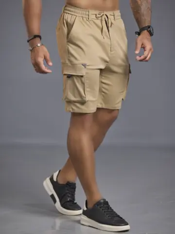 Bermuda Masculina Pit Bull Jeans Estilosa com Cordão e Bolsos Cargo