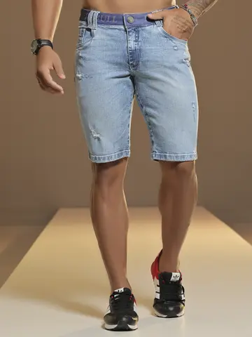 Bermuda Masculina Estilosa com Elástico Personalizado Pit Bull Jeans