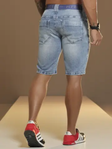Bermuda Masculina Estilosa com Elástico Personalizado Pit Bull Jeans