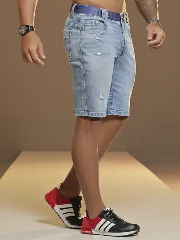 Bermuda Masculina Estilosa com Elástico Personalizado Pit Bull Jeans