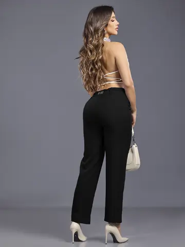 Calça Feminina Empório Pit Bull Elegante e Casual com Cordão de Amarração