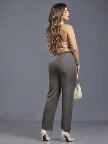 Calça Feminina Empório Pit Bull Elegante e Casual com Cordão de Amarração