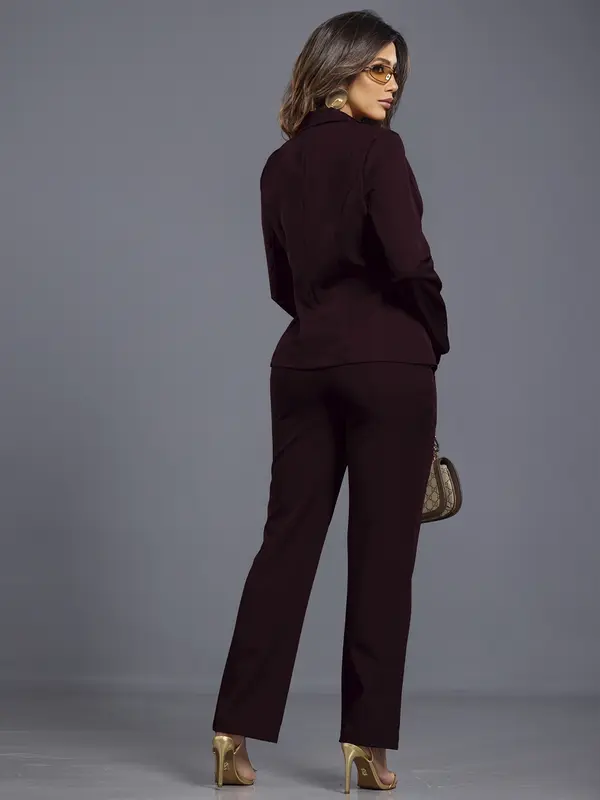Conjunto Calça e Blazer Elegante e Refinado com Modelagem Estruturada Empório Pit Bull