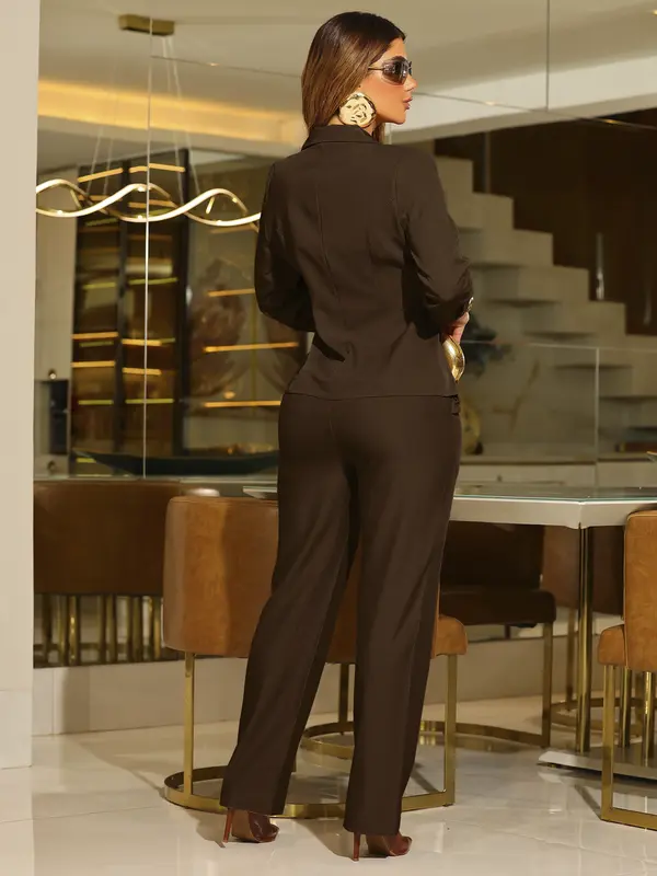 Conjunto Calça e Blazer Elegante e Refinado com Modelagem Estruturada Empório Pit Bull