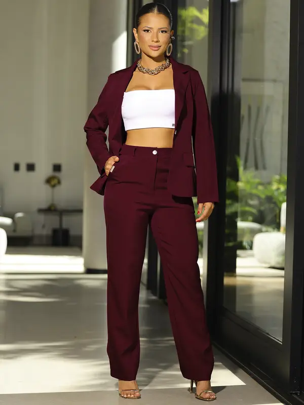 Conjunto Calça e Blazer Elegante e Refinado com Modelagem Confortável Empório Pit Bull