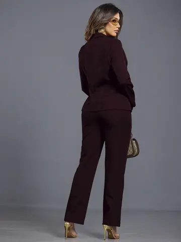 Conjunto Calça e Blazer Elegante e Refinado com Modelagem Estruturada Empório Pit Bull