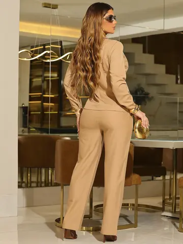 Conjunto Calça e Blazer Elegante e Refinado com Modelagem Estruturada Empório Pit Bull