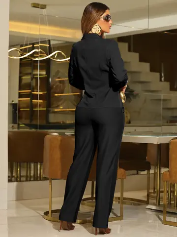 Conjunto Calça e Blazer Elegante e Refinado com Modelagem Estruturada Empório Pit Bull