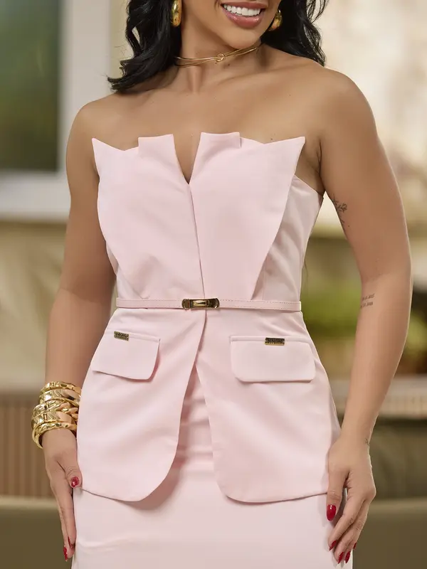 Conjunto Saia e Blusa Estilosa e Elegante com Modelagem Ajustada Empório Pit Bull