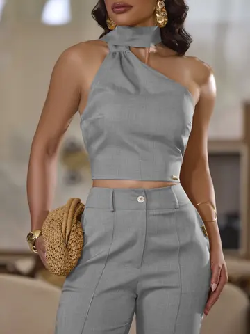 Conjunto Calça e Cropped Elegante com Modelagem Sofisticada Empório Pit Bull