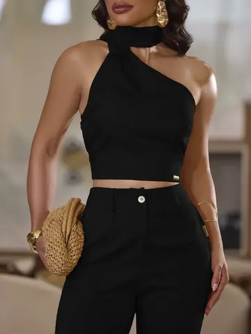 Conjunto Calça e Cropped Elegante com Modelagem Sofisticada Empório Pit Bull