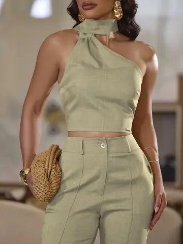 Conjunto Calça e Cropped Elegante com Modelagem Sofisticada Empório Pit Bull