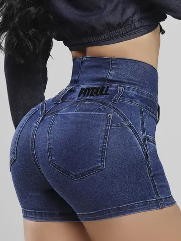 Short Cintura Perfeita Pit Bull Jeans Modelador com Acabamento Refinado
