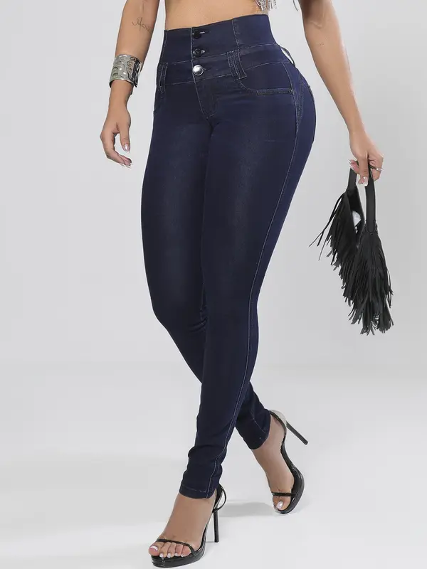 Calça Cintura Perfeita Lavado Escuro Modeladora e Sofisticada Pit Bull Jeans