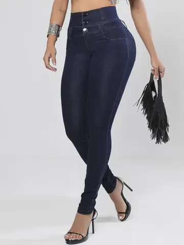 Calça Cintura Perfeita Lavado Escuro Modeladora e Sofisticada Pit Bull Jeans