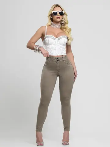 Calça Skinny Feminina Color Casual e Estilosa Pit Bull Jeans