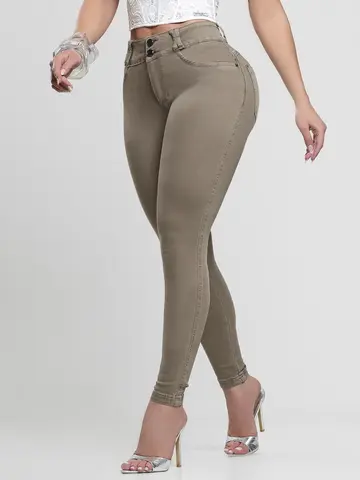 Calça Skinny Feminina Color Casual e Estilosa Pit Bull Jeans