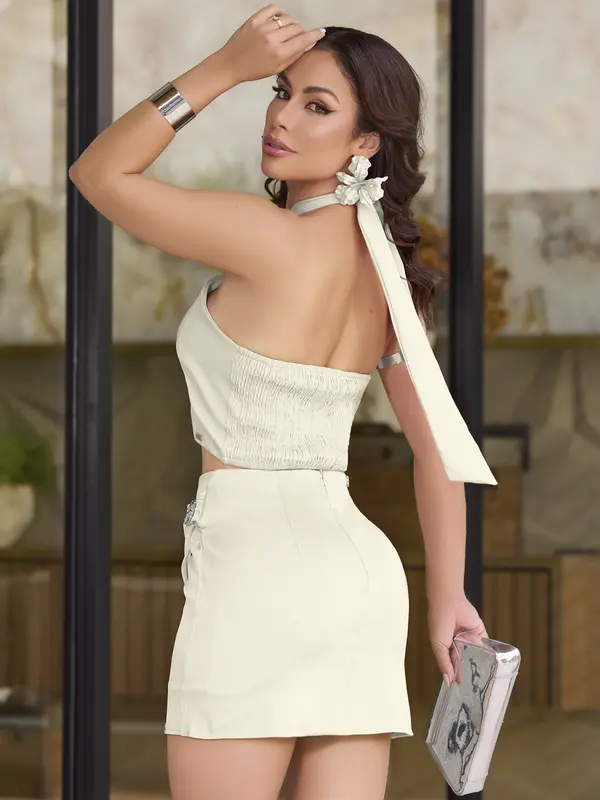 Conjunto Cropped e Saia Empório Pit Bull Elegante e Refinado
