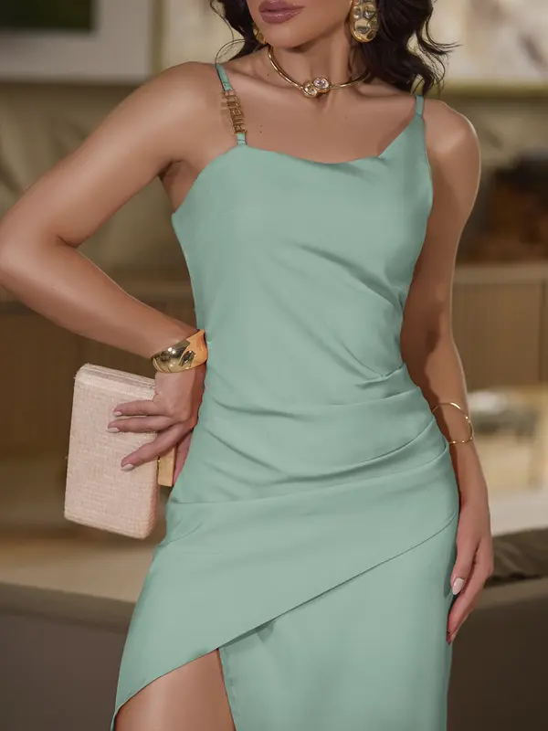 Vestido Midi Elegante e Sofisticado com Fenda Lateral Empório Pit Bull