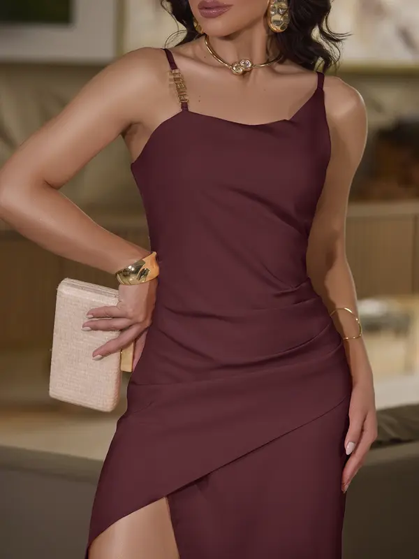 Vestido Midi Elegante e Sofisticado com Fenda Lateral Empório Pit Bull
