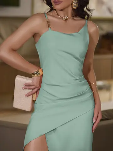 Vestido Midi Elegante e Sofisticado com Fenda Lateral Empório Pit Bull