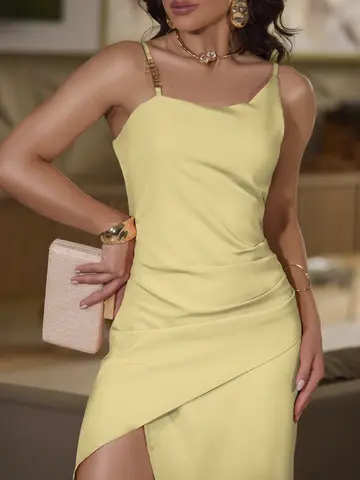 Vestido Midi Elegante e Sofisticado com Fenda Lateral Empório Pit Bull